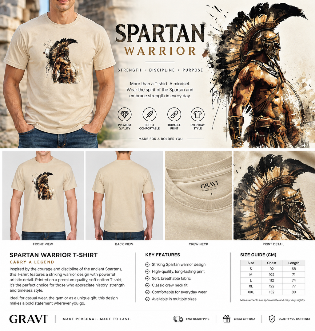 Spartan Warrior Graphic T-Shirt