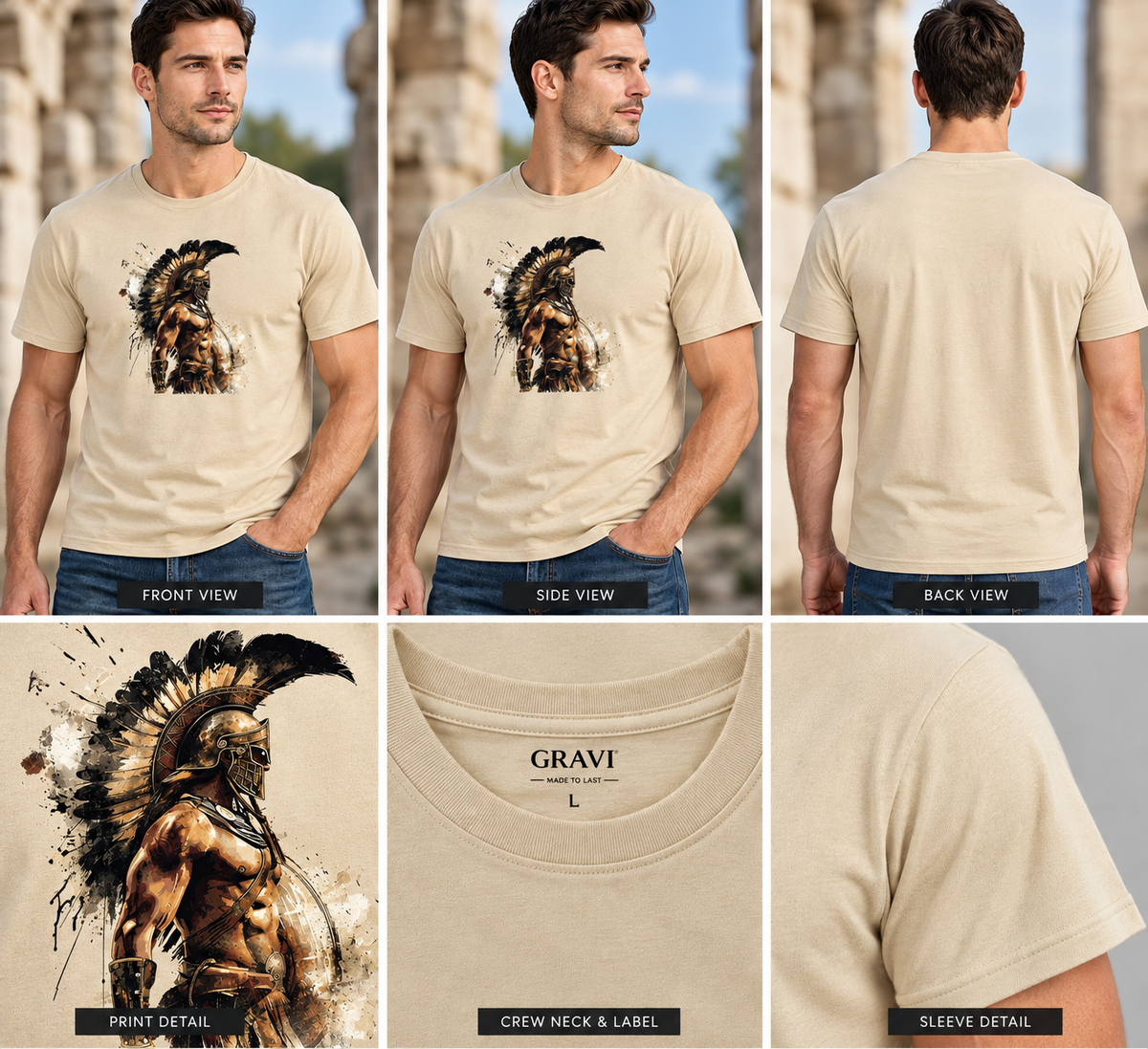 Spartan Warrior Graphic T-Shirt