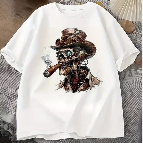 Steampunk Skull Graphic T-Shirt